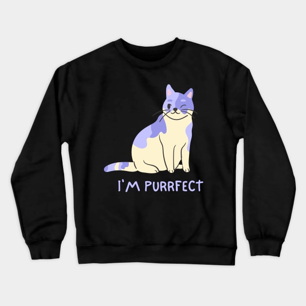 I'm purrfect | Cute cat that blinks Crewneck Sweatshirt by gronly